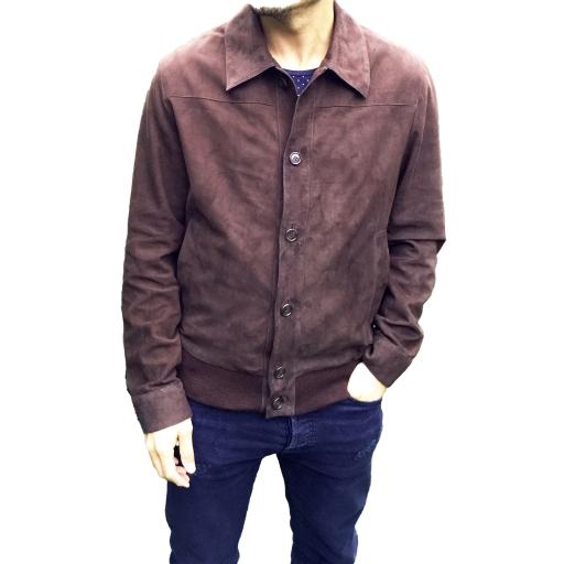 Men's Suede Bomber Jacket