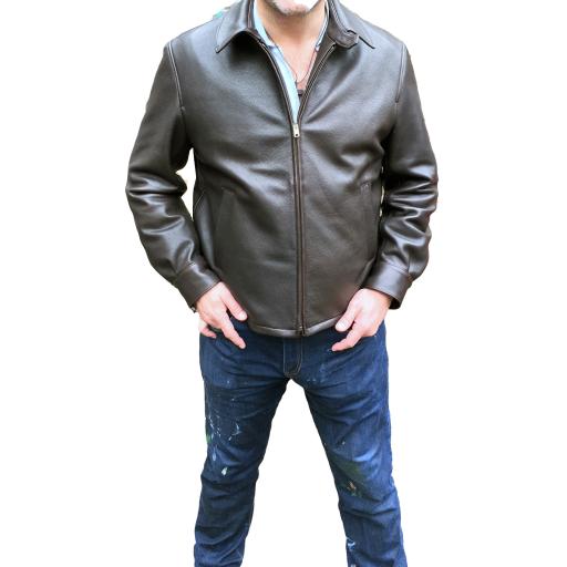 Men's Leather Harrington Jacket 2