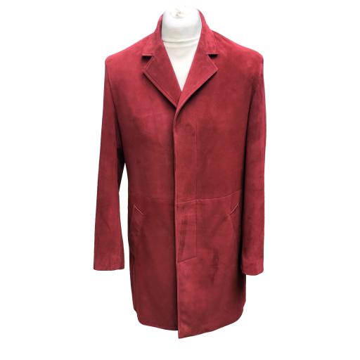 Men's Suede Fly Front Coat