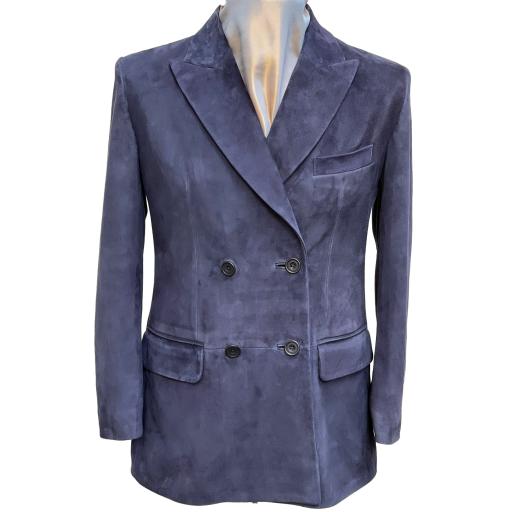 Women's Suede Double Breasted Blazer