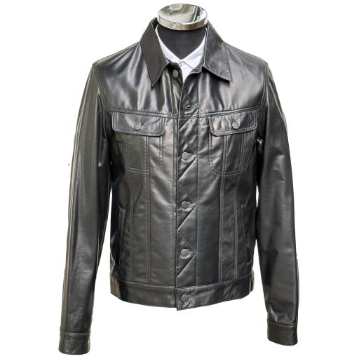 Men's Leather Trucker Jacket