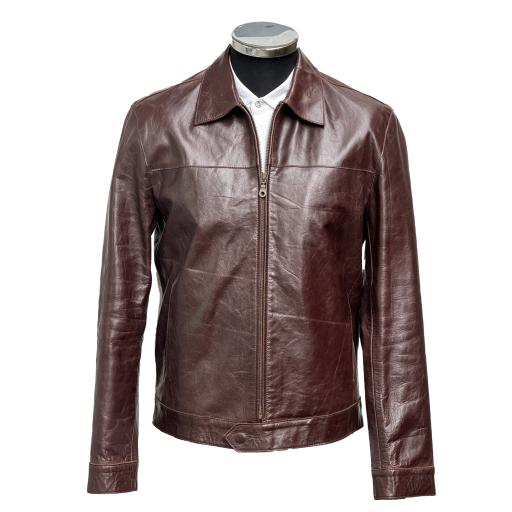 Men's Leather Raw Edge Jacket