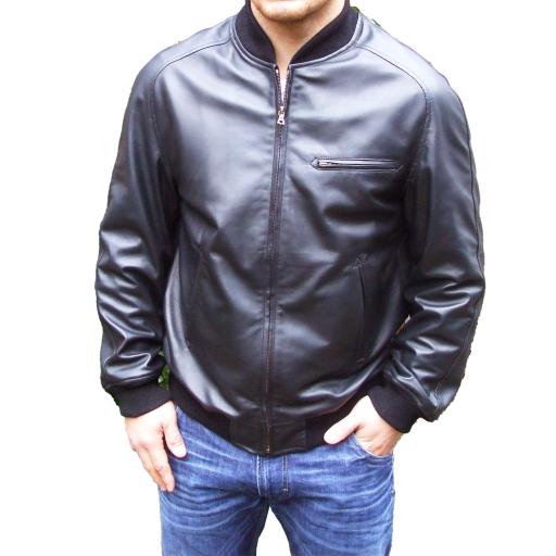 Men's Leather Bomber Jacket 1