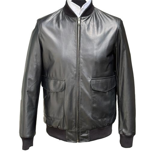 Mens Leather Bomber Jacket 2